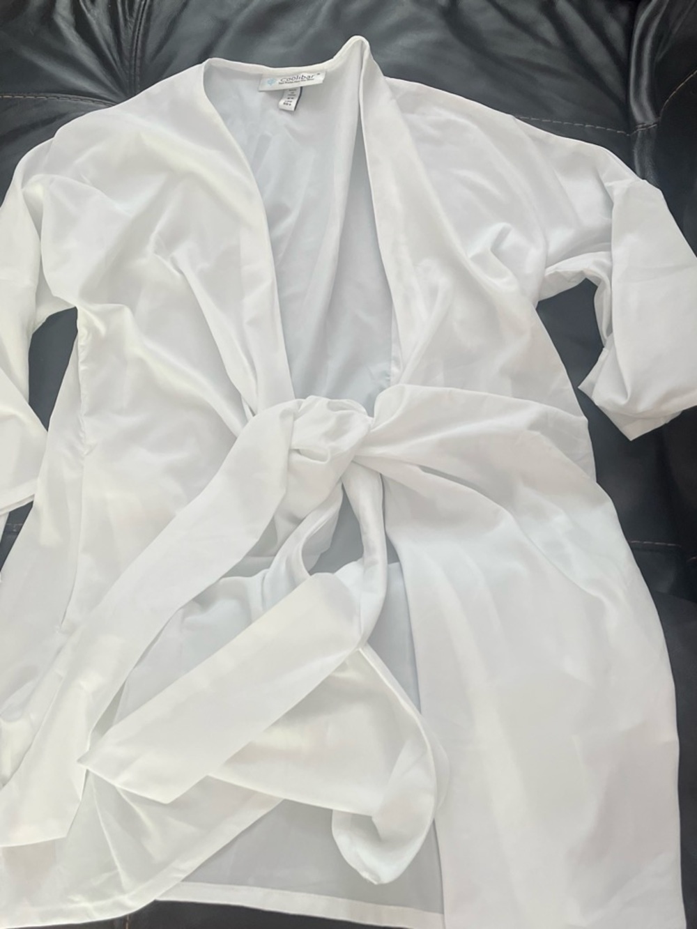 Coolibar White Tie-Front Sun Protective Wrap